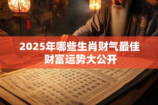 2025年哪些生肖财气最佳 财富运势大公开