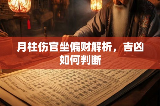 月柱伤官坐偏财解析，吉凶如何判断