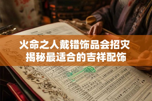 详细阅读:火命之人戴错饰品会招灾 揭秘最适合的吉祥配饰 火命之人戴错饰品会招灾 揭秘最适合的吉祥配饰