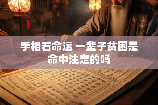 详细阅读:手相看命运 一辈子贫困是命中注定的吗 手相看命运 一辈子贫困是命中注定的吗