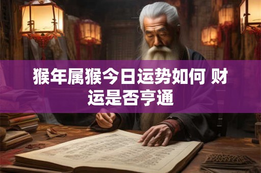 猴年属猴今日运势如何 财运是否亨通