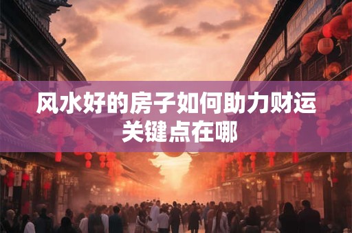 风水好的房子如何助力财运 关键点在哪