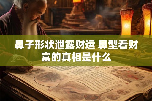 鼻子形状泄露财运 鼻型看财富的真相是什么