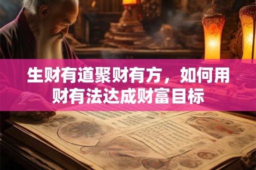 生财有道聚财有方，如何用财有法达成财富目标