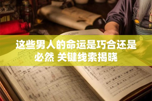 这些男人的命运是巧合还是必然 关键线索揭晓