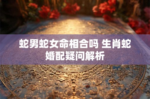 详细阅读:蛇男蛇女命相合吗 生肖蛇婚配疑问解析 蛇男蛇女命相合吗 生肖蛇婚配疑问解析
