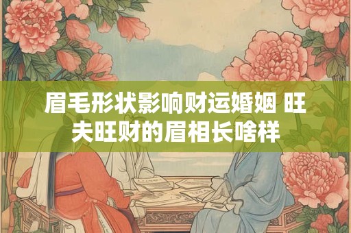 眉毛形状影响财运婚姻 旺夫旺财的眉相长啥样