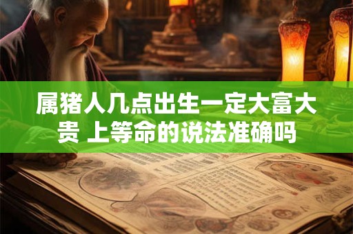 属猪人几点出生一定大富大贵 上等命的说法准确吗