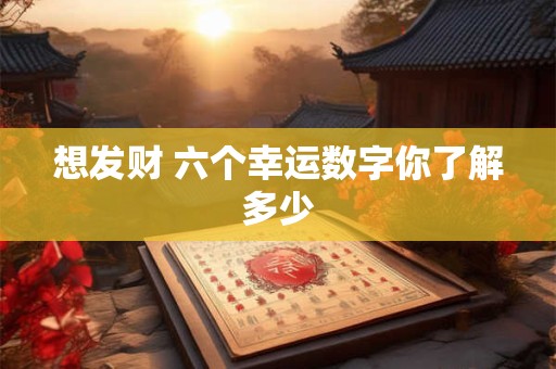 想发财 六个幸运数字你了解多少