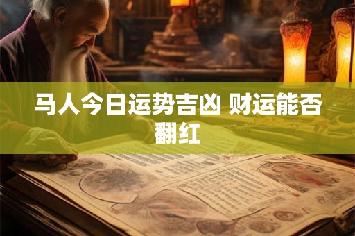 马人今日运势吉凶 财运能否翻红