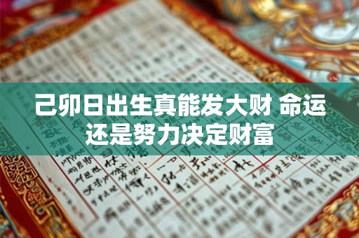 己卯日出生真能发大财 命运还是努力决定财富