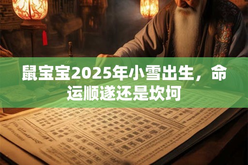 鼠宝宝2025年小雪出生，命运顺遂还是坎坷