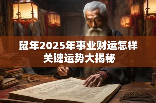 鼠年2025年事业财运怎样 关键运势大揭秘