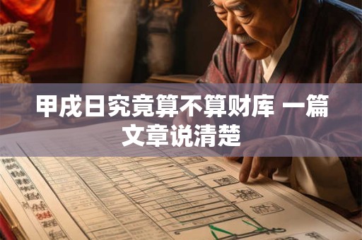 详细阅读:甲戌日究竟算不算财库 一篇文章说清楚 甲戌日究竟算不算财库 一篇文章说清楚