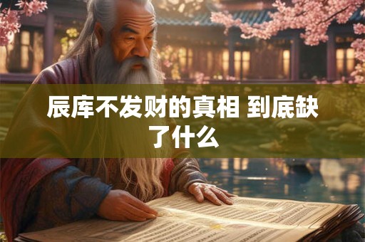 辰库不发财的真相 到底缺了什么