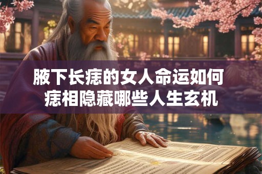 腋下长痣的女人命运如何 痣相隐藏哪些人生玄机