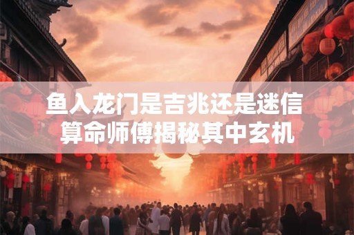 鱼入龙门是吉兆还是迷信 算命师傅揭秘其中玄机