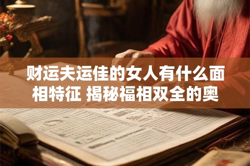 财运夫运佳的女人有什么面相特征 揭秘福相双全的奥秘