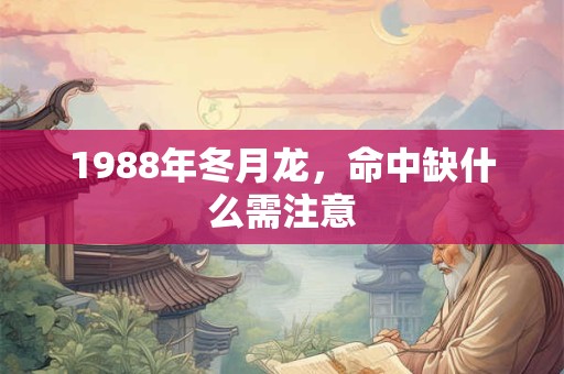 1988年冬月龙，命中缺什么需注意