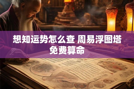 想知运势怎么查 周易浮图塔免费算命