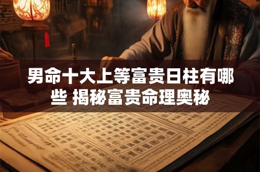 男命十大上等富贵日柱有哪些 揭秘富贵命理奥秘
