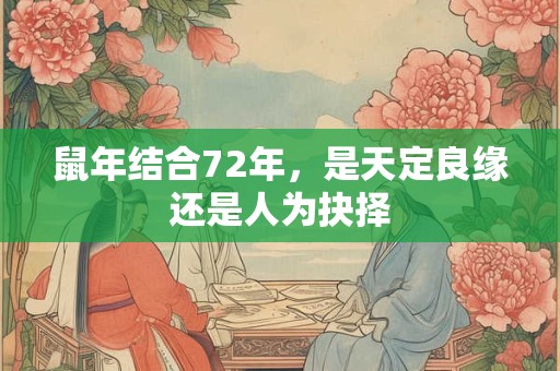 鼠年结合72年，是天定良缘还是人为抉择