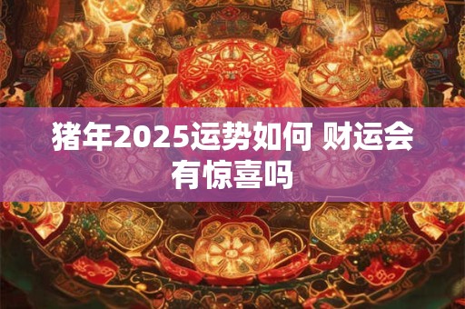 猪年2025运势如何 财运会有惊喜吗