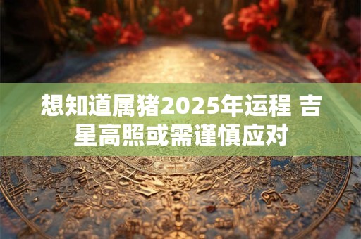想知道属猪2025年运程 吉星高照或需谨慎应对