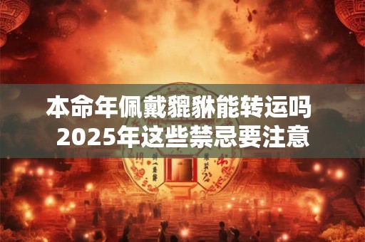 本命年佩戴貔貅能转运吗 2025年这些禁忌要注意
