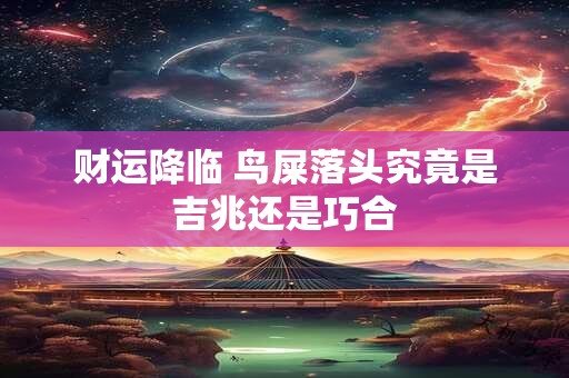 财运降临 鸟屎落头究竟是吉兆还是巧合