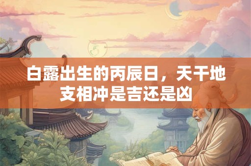 白露出生的丙辰日，天干地支相冲是吉还是凶