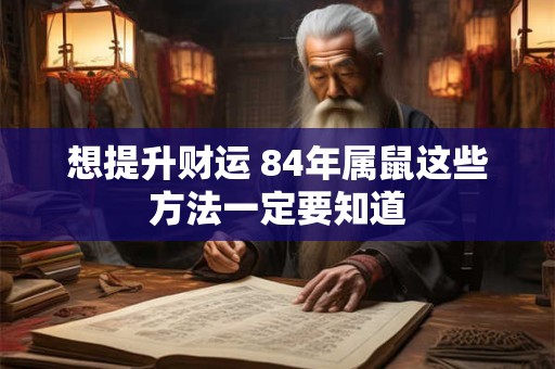 想提升财运 84年属鼠这些方法一定要知道