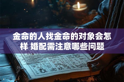 金命的人找金命的对象会怎样 婚配需注意哪些问题
