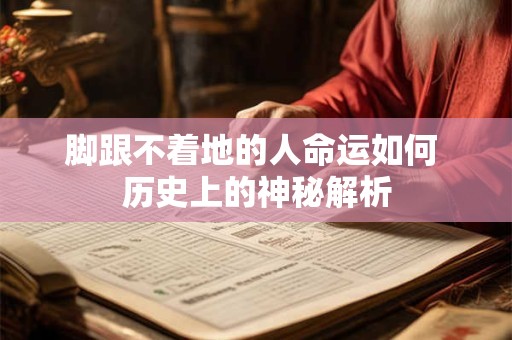 脚跟不着地的人命运如何 历史上的神秘解析