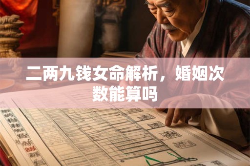 详细阅读:二两九钱女命解析,婚姻次数能算吗 二两九钱女命解析,婚姻次数能算吗