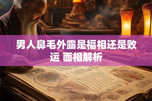 男人鼻毛外露是福相还是败运 面相解析