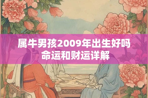 详细阅读:属牛男孩2009年出生好吗 命运和财运详解 属牛男孩2009年出生好吗 命运和财运详解