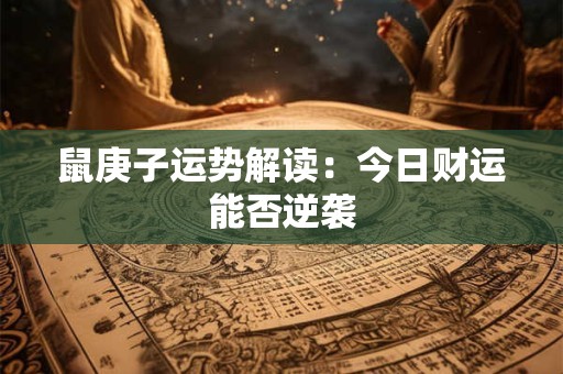 鼠庚子运势解读：今日财运能否逆袭