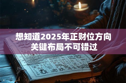 想知道2025年正财位方向 关键布局不可错过