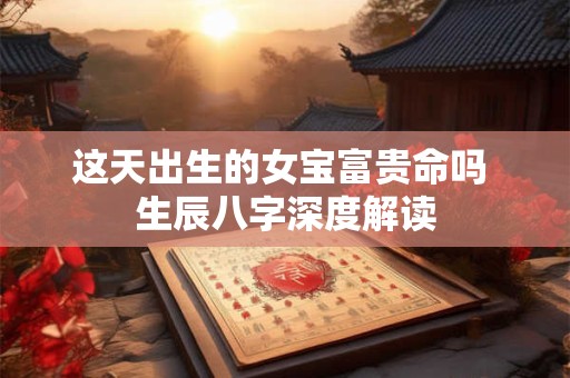 这天出生的女宝富贵命吗 生辰八字深度解读
