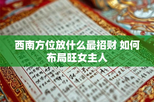 西南方位放什么最招财 如何布局旺女主人