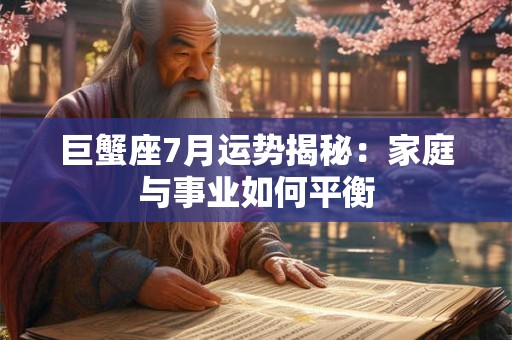 巨蟹座7月运势揭秘：家庭与事业如何平衡