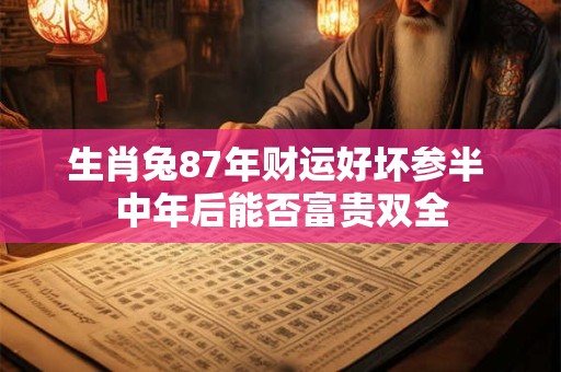 生肖兔87年财运好坏参半 中年后能否富贵双全