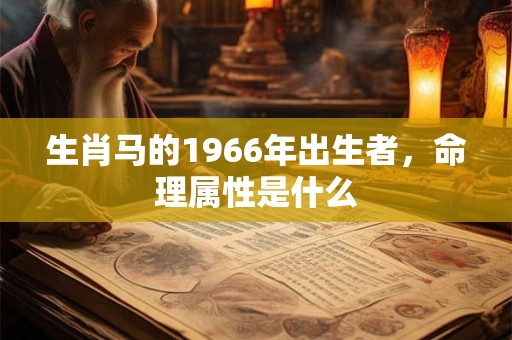 生肖马的1966年出生者，命理属性是什么