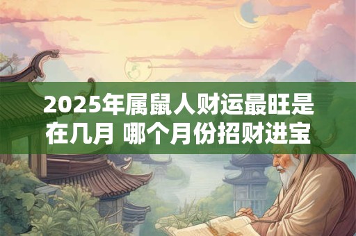 2025年属鼠人财运最旺是在几月 哪个月份招财进宝