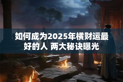 如何成为2025年横财运最好的人 两大秘诀曝光