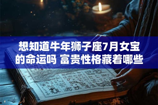 想知道牛年狮子座7月女宝的命运吗 富贵性格藏着哪些秘密
