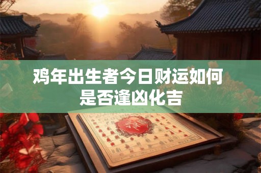 鸡年出生者今日财运如何 是否逢凶化吉