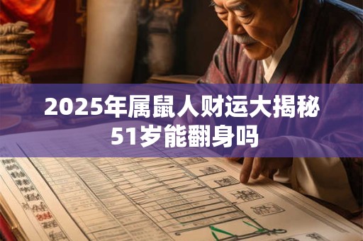 2025年属鼠人财运大揭秘 51岁能翻身吗