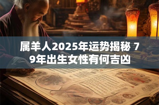 属羊人2025年运势揭秘 79年出生女性有何吉凶